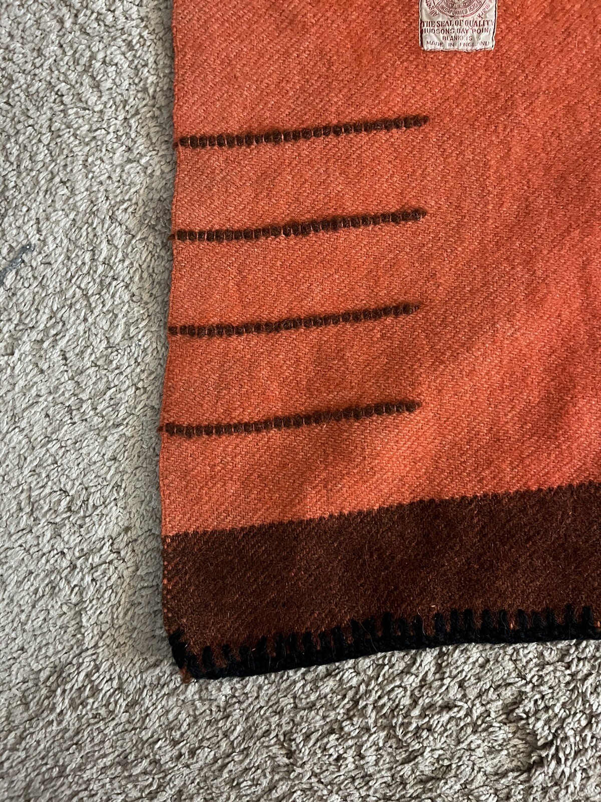 VTG Antique Hudson Bay 4 Point Wool Blanket Made In England 71X68 eBay