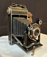 Vintage Kodak Junior 620 Camera with Original Leather Brown Pouch