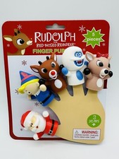 Finger Puppets Rudolph The Red-Nosed Reindeer 5 Piece Toddler Child Toy NWT