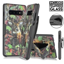 for Samsung Galaxy S10 S 10 Holster Shell Combo Case, Belt Clip Screen Protector