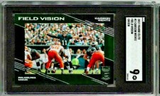 2017 Panini Elite Carson Wentz Field Vision Green SGC 9