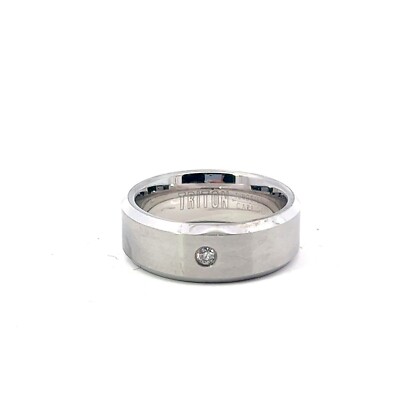 Tungsten 8 mm Beveled-Edge Band with Satin Center Tungsten 8 mm Beveled-Edge Band with Satin Center