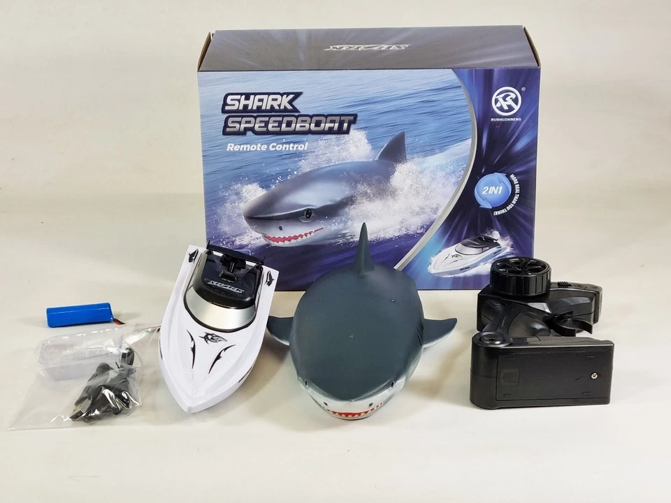UK 2.4G Electric Remote Control Crocodile SHARK RC Speed Boat Water Toy Jet Boat - Image 3 of 4