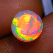 Top AAA Quality Round Shape Faceted Ethiopian Opal Gemstone 2.4cts