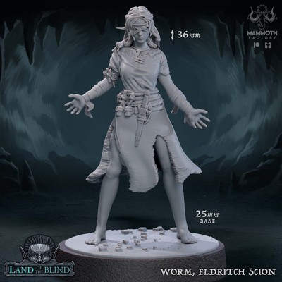 Worm Eldritch Scion Land of The Blind Mammut Factory D&D Miniatur 3D gedruckt