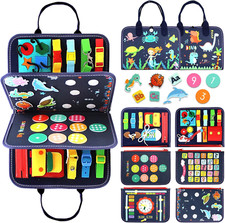 Busy Board Montessori Toy for 1 2 3 4 Years Old, Educational Activity Sensory...