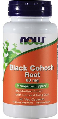 NOW FOODS, BLACK COHOSH ROOT 80mg Menopause 90 Veg. Kapseln SUPER PREIS