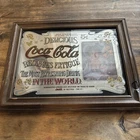 Vintage 1970’s Coca-Cola Wooden Framed Mirror Delicious 5¢ Relieves Fatigue