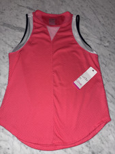 Lucky In Love Chill Out Tank Top XS 0-2 New Coral Tennis Pickleball Mesh Inserts