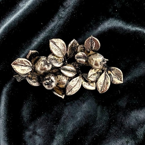 Vintage Flora Danica Sterling 925 Brooch E Oert Denmark Danish Silver Floral Pin