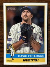 2025 Topps Heritage David Peterson Mets Base Chrome Variation 57