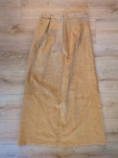 Vintage Tan Leather Panel Skirt 8 Long Western Cowgirl Boho Indie Grunge
