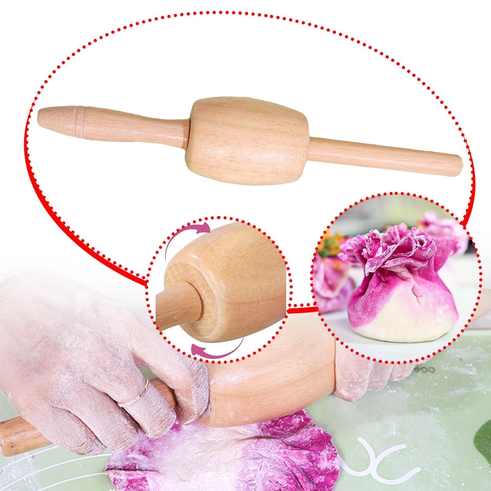 Wooden Rolling Pin Gifts Sturdy 12 inch Dough Roller for Cookies Pizza