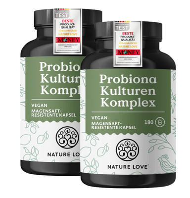 2 x Nature Love Probiona Kulturen Komplex   300 Mrd. KBE/g   2x180 Kapseln