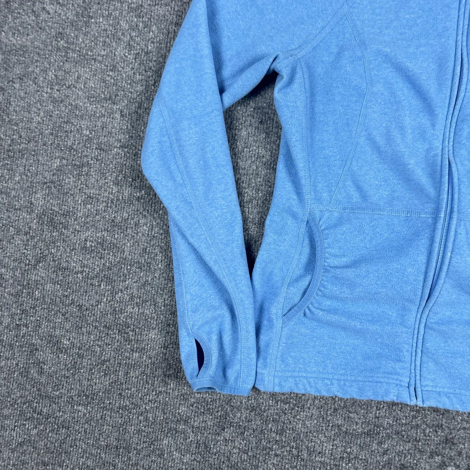 Jaqueta The North Face feminina pequena azul TKA 100 lã zíper completo com capuz buraco no polegar - Imagem 2 de 4