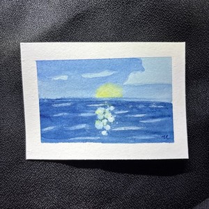 ACEO Light on the water Original artwork Signed 2.5” x 3.5” ATC Cobbin