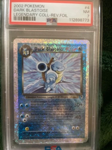 2002 POKEMON LEGENDARY COLLECTION #4 DARK BLASTOISE-REVERSE FOIL PSA 7