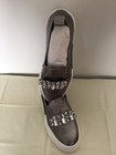 Karl Lagerfeld Women’s Silver Leather Rhinestone Slip-On Loafer Flats 7 M — photo 4