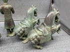 VINTAGE SET OF 6 TANG DYNASTY STYLE CHINESE SOLDIERS WAR HORSES BRONZE REPLICA — photo 6