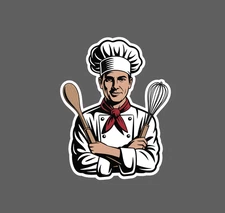 Chef Sticker Waterproof Decal Baking Restaurant Pastry Kitchen Food Gift NEW