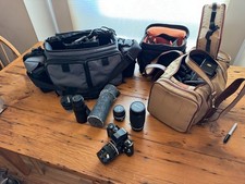 Nikon F3 HP F3HP Black 35mm SLR Film Camera w/Nikkor, Pentax Lenses &amp; More! Nice