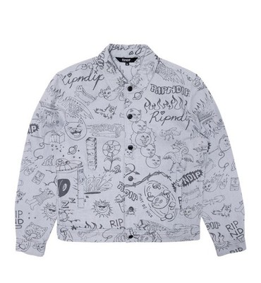 Ripndip Men s SHARPIE DENIM JACKET (LIGHT DENIM WASH) Size MED RETAIL $110 NWT