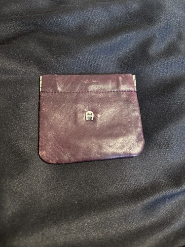 Vintage Etienne Aigner Squeeze Open Geldbörse Ochsenblut Leder - klein - Bild 1 von 4