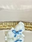 Vintage Opalescent Iridescent Glass Cat Figurine Fenton Style Kitten Decor
