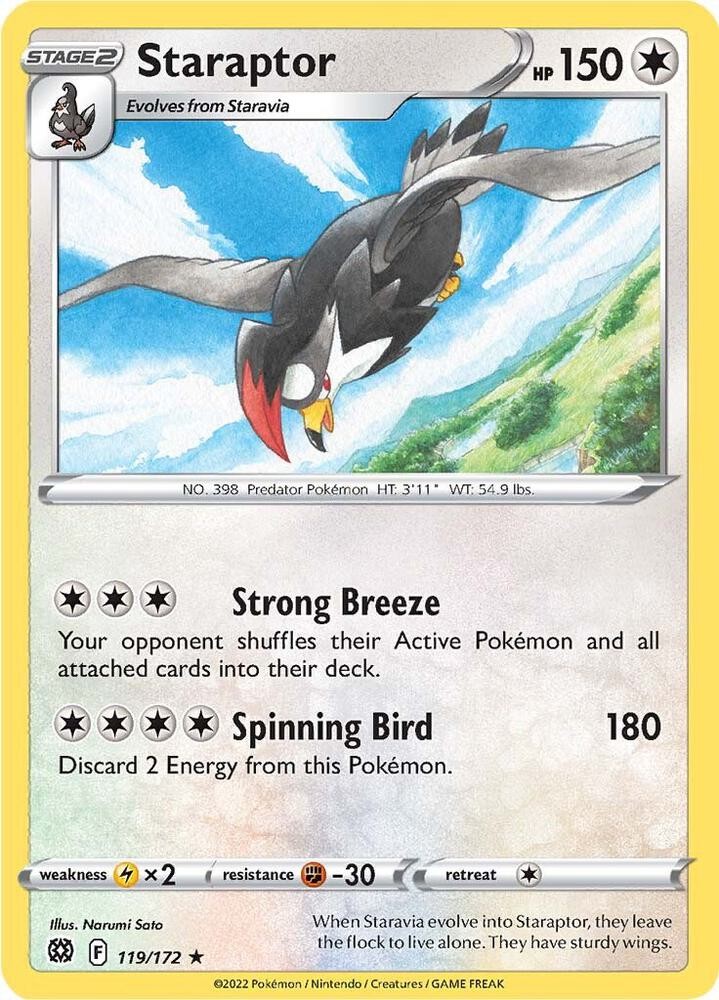 Staraptor Rare SWSH09: Brilliant Stars 119/172 NM