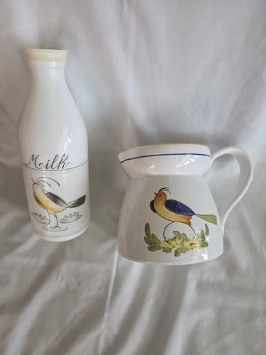 Lillian Vernon Vintage Set, Milk Bottle And Pitcher