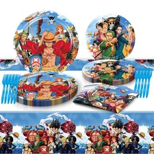 One Piece Birthday Party Tableware Set Plates Napkins Forks Tablecloth Anime set