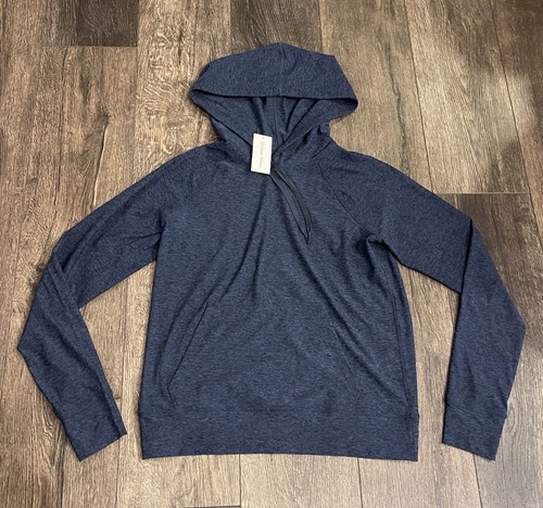Outdoor Voices Cloudknit Hoodie Men’s Large Navy Blue Long Sleeve Unisex Stretch