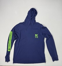 Vineyard Vines T-Shirt Hoodie Men's Small Modern Blue Green Logo Lightweight