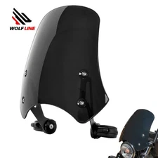 WOLFLINE ABS Windshield for Harley Davidson Dyna Softail Front Windscreen Black