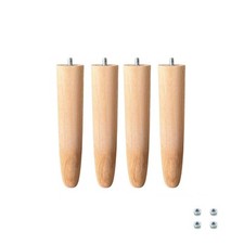 Set 4 Piedi per Rete a Doghe Gambe Letto Universali in Legno Di Faggio (27 Cm), 