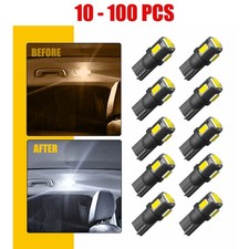 T10 LED Plate License Light Bulbs Bright White Super 6000K 194 168 W5W 10-100X