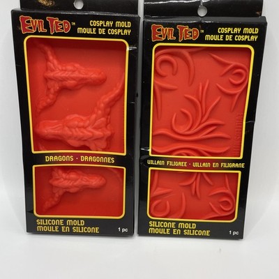 NEW Evil Ted Lot of 2 Cosplay Silicone Molds DRAGONS and VILLAIN FILIGREE