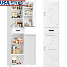 67 Inch Tall Pantry Cabinet W/ Adjustable Shelves Kitchen Bathroom Storage New