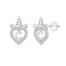 Sterling Silver Unicorn Earrings - Cute Girls Earrings for Toddler to Teen