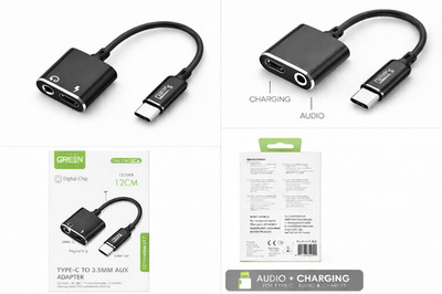 USB Type-C to 3.5mm AUX Audio Adapter Headphone Charging Universal