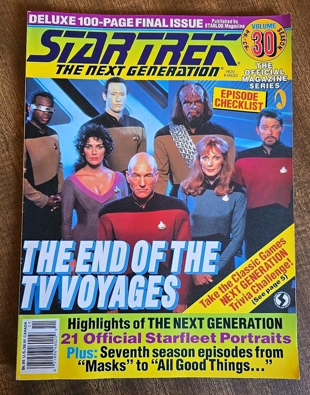 Star Trek Next Generation Magazine Final Vol #30 End of the TV Voyages Nov 1994