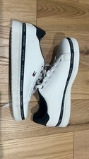 Tommy Hilfiger Mens White And Black Sneakers In Size 10.5
