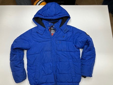 Nautica Youth Boy's Hooded Full Zip Jacket Size 10-12 M Blue Water Resistant