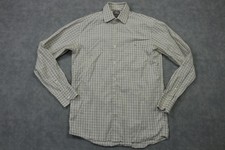 Lacoste Shirt Mens 38 Gray Check Long Sleeve Button Up Pocket Casual Top