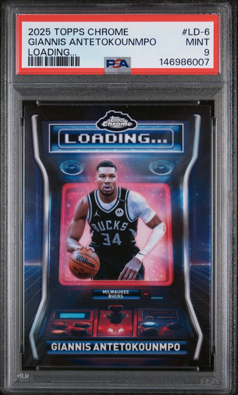 2025 TOPPS CHROME LOADING... #LD-6 GIANNIS ANTETOKOUNMPO PSA 9