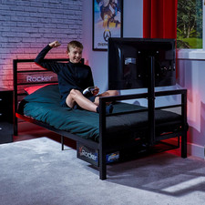 X-Rocker Basecamp TV Gaming Bed with Rotating Mount, Storage andCable Management