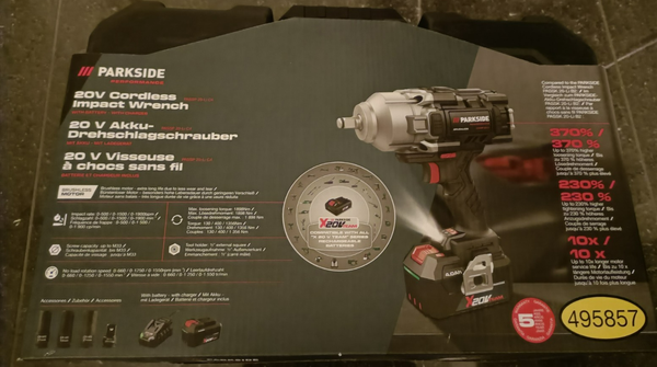 Parkside Performance® Passp 20 Li C4 Drehschlagschrauber Mit 4Ah Akku LadegeräT-image