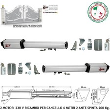 CANCELLO 6 MT 2 ANTE 2 MOTORI 230 V CORSA 500 MM COMPATIBILI VARI MODELLI SERAI