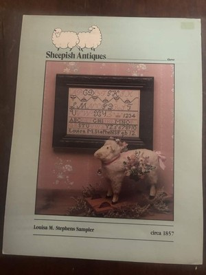 Louisa M Stephens Sampler (1857) Cross Stitch Chart; Sheepish Antiques--Rare