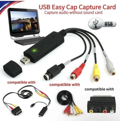 USB Video Capture Card Easy Cap VHS Videorecorder Mini DV Hi8 DVD zu Digital Konverter
